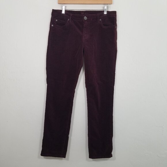 Kut from the Kloth Corduroy Super Stretch Pants Red Size 12 - Picture 1 of 7